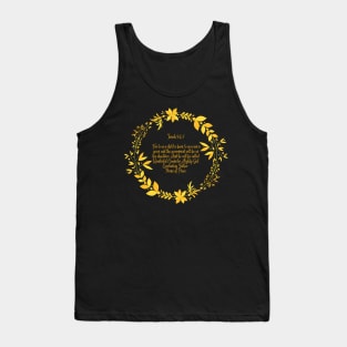 For Unto Us a Child is Born - Bible Verse Gold Lettering - Christian Christmas Design Tank Top